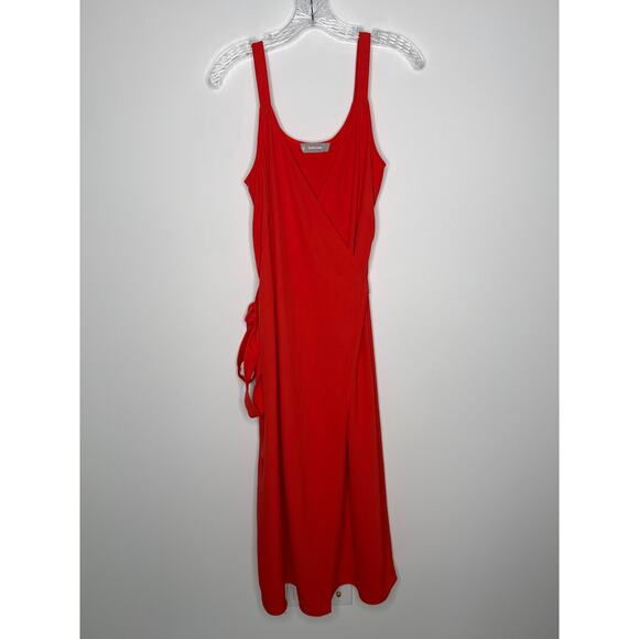 Everlane Japanese GoWeave Tank Wrap Dress Orange summer vacation size 6 - Picture 3 of 16